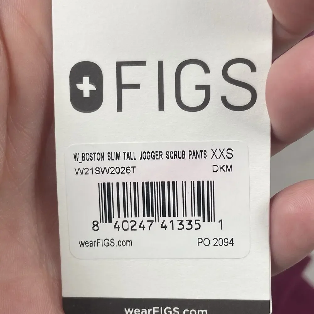 Figs Scrub Pants Women's XXS Tall Boston Slim Jogger NWT Medical Dark Pink